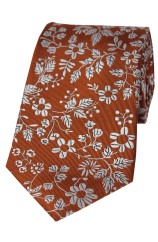 Soprano Rust Floral Silk Tie 