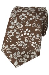 Soprano Brown Floral Silk Tie 