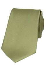 Soprano Moss Green Diagonal Ribbed Plain Silk Tie