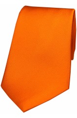 Soprano Orange Diagonal Ribbed Plain Silk Tie