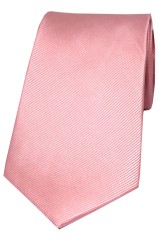 Soprano Pink Diagonal Ribbed Plain Silk Tie