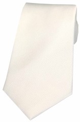 Soprano White Diagonal Ribbed Plain Silk Tie