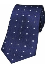 Soprano Small Flowers Navy Silk Tie