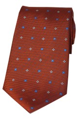 Soprano Small Flowers Orange Silk Tie