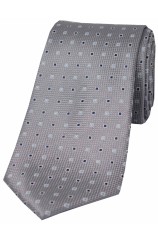 Soprano Grey Small Squares Silk Tie