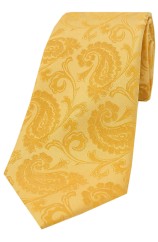 Soprano Gold Paisley Woven Silk Tie