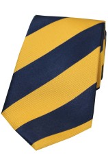 Soprano Navy and Gold College Striped Silk Tie