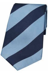 Soprano Denim Blue and Navy College Striped Silk Tie