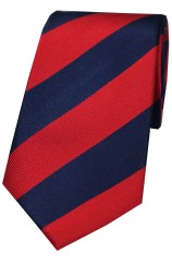 Soprano Red and Navy College Striped Silk Tie