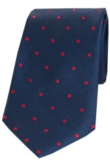 Soprano Navy Red Polka Dot Silk Tie