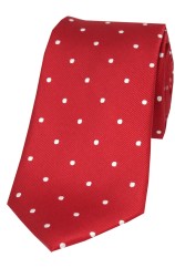 Soprano Red and White Polka Dot Silk Tie