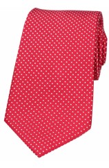 Soprano Red White Pin Dot Silk Tie