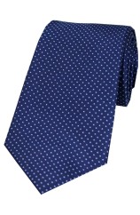 Soprano Navy Blue and Sky Pin Dot Silk Tie