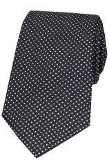 Soprano Black White Pin Dot Woven Silk Tie