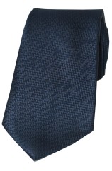 Soprano Navy Herringbone Woven Silk Tie