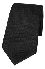 Soprano Black Herringbone Silk Tie