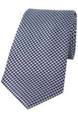 Soprano Navy and White Dogtooth Silk Tie