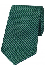 Soprano Emerald Green and Navy Dogtooth Silk Tie