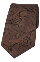 Soprano Brown Paisley Silk Tie