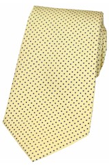 Soprano Lemon Yellow and Black Pin Dot Silk Tie