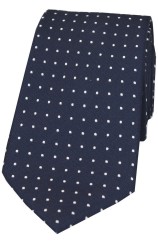 Soprano Navy and White Pin Dot Woven Silk Tie