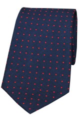 Soprano Navy and Red Pin Dot Woven Silk Tie