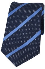 Soprano Navy and Royal Striped Silk Tie