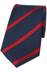 Soprano Navy and Red Striped Silk Tie