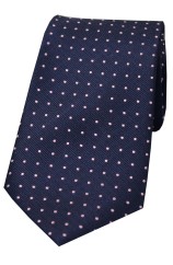 Soprano Navy With Pink Pin Dots Silk Tie