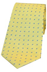 Soprano Yellow With Small Blue Spots Silk Tie