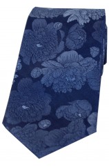 Soprano Large Blue Flowers Luxury Silk Tie