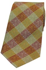 Soprano Rust Wine Green Check Silk Tie