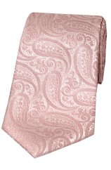 Soprano Pink Classic Paisley Silk Tie