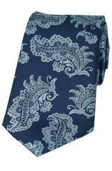 Soprano Navy Floral Woven Silk Tie