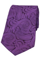 Soprano Purple Large Paisley Woven Silk Tie