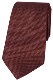 Soprano Brown Herringbone Silk Tie