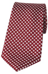 Soprano White Spot on Red Ground Silk Tie