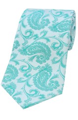 Soprano Persian Green Paisley Silk Tie