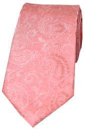 Soprano Baby Pink Paisley Silk Tie