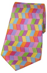 Soprano Multicoloured Zig Zag Silk Tie