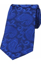 Soprano Royal Blue Paisley Woven Silk Tie