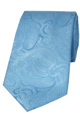 Soprano Sky Blue Tonal Paisley Silk Tie