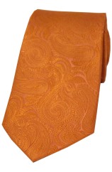 Soprano Orange Paisley Men's Silk Tie