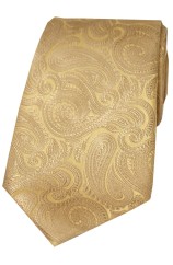 Soprano Champagne Gold Paisley Silk Tie