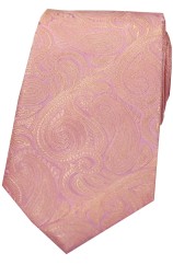 Soprano Pink Luxury Paisley Silk Tie