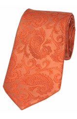 Soprano Burnt Orange Luxury Paisley Silk Tie