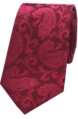 Soprano Magenta Luxury Paisley Silk Tie