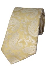 Soprano Wedding Gold Paisley Silk Tie