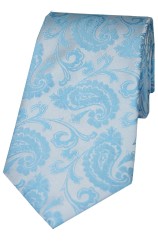 Soprano Pastel Blue Paisley Silk Tie