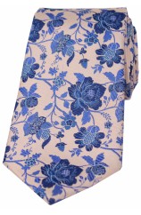 Soprano Pastel Pink Floral Luxury Silk Tie